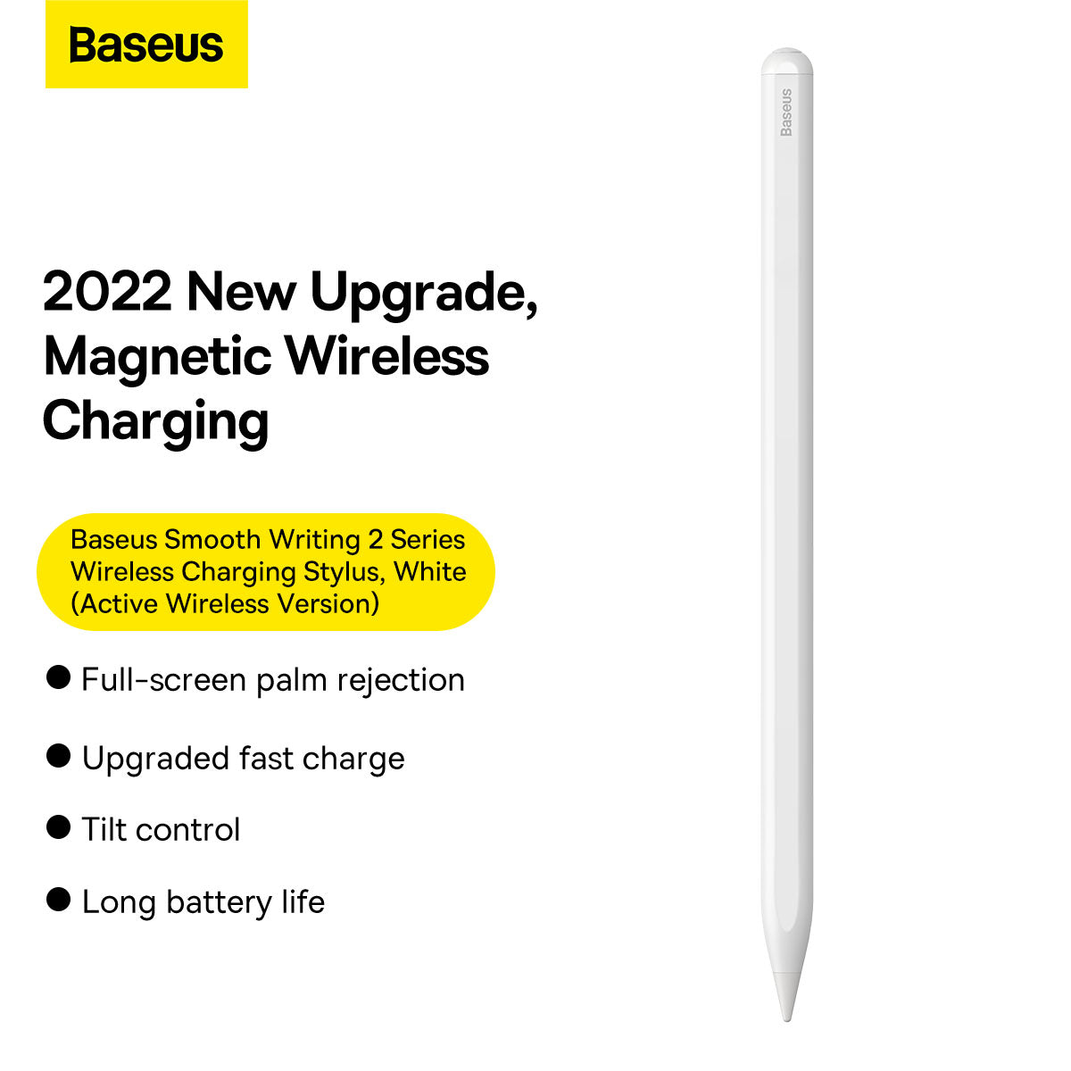 Baseus Smooth Writing 2 Series Dual Charging Stylus, White Active Version Wireless/Cabled Charging Baseus Smooth Writing 2 Series Dual Charging Stylus, White Active Version Wireless/Cabled Charging
